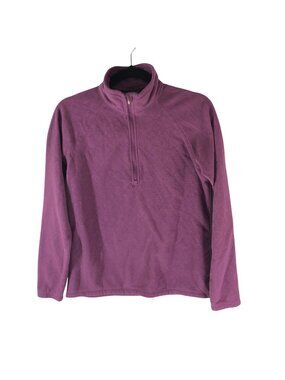 Eddie Bauer Womens S Purple Fleece Quarter Zip Pullover Jacket Warm Winter Top